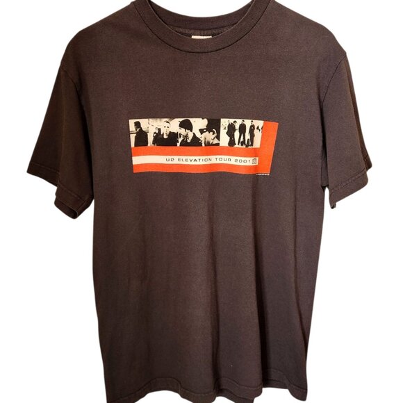 Vintage U2 Elevation Tour 2001 Concert T-Shirt Adult Size M Gray Made In USA - Picture 1 of 4